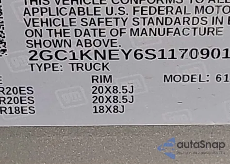 2025 Chevrolet Silverado 2500Hd 4Wd Standard Bed Lt z USA, uszkodzony, nr VIN 2GC1KNEY6S1170901